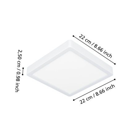 Plafoniera EGLO Fueva 6 901336 LED 10,5W 2700K, 4000K, 6500K 1700lm 220-240V,50/60Hz L 220mm x l 220mm x H 25mm plastic alb plastic alb IP44 [5]