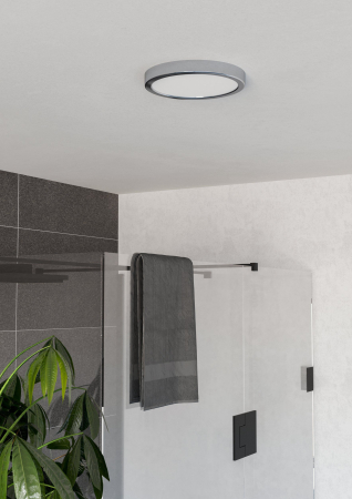 Plafoniera EGLO Fueva 6 901763 LED 11,5W 2700K, 4000K, 6500K 1550lm 220-240V,50/60Hz H 25mm x Ø211mm otel crom plastic alb IP44 [1]