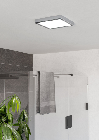 Plafoniera EGLO Fueva 6 901766 LED 10,5W 2700K, 4000K, 6500K 1700lm 220-240V,50/60Hz L 220mm x l 220mm x H 25mm otel crom plastic alb IP44 [1]