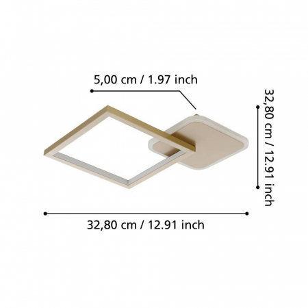 Plafoniera EGLO GAFARES 900424, LED 15W 2100lm 3000-6500K, Auriu, Alb [2]