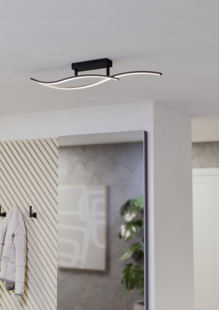 Plafoniera EGLO Grisolia 901206 LED 12W 4000K 1500lm 220-240V,50/60Hz L 849mm x l 60mm x H 150mm plastic/otel negru plastic alb IP20 [5]