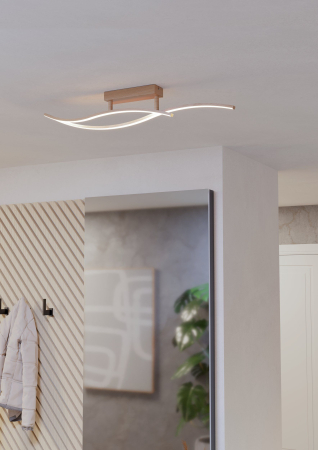 Plafoniera EGLO Grisolia 901211 LED 12W 4000K 1500lm 220-240V,50/60Hz L 850mm x l 60mm x H 150mm plastic/otel maro plastic alb IP20 [1]