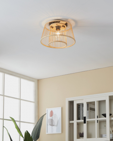 Plafoniera EGLO Hykeham E27 1x40W  lm Metal/Lemn Black IP20 [3]