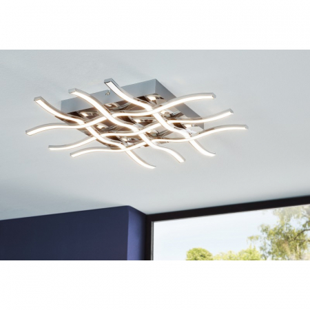 Aplica/Plafoniera EGLO Lasana 1 95569 LED 6X6W 3000K 4860lm 3780 220-240V,50/60Hz L 500mm x l 500mm x H 65mm otel crom plastic alb IP20 [1]