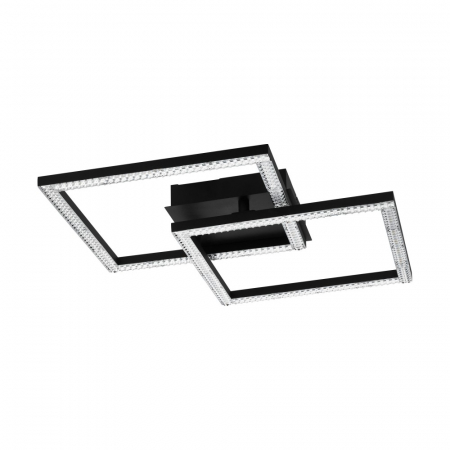 BLACK FRIDAY - Plafoniera EGLO LEJIAS 99799, LED 21W, 3050lm, 3000K, Otel, Negru, Plastic, Transparent