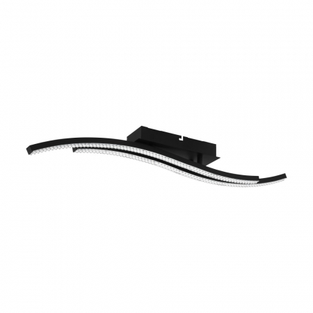 BLACK FRIDAY - Plafoniera EGLO LEJIAS 99801, LED 21.5W, 2600lm, 3000K, Otel, Negru, Plastic, Transparent
