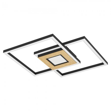 BLACK FRIDAY - Plafoniera Eglo Marinello, negru mat, LED CCT, 38W, telecomanda. 2560 lumeni, 2700K-4000K-6500K, L.48.5 cm, 99659