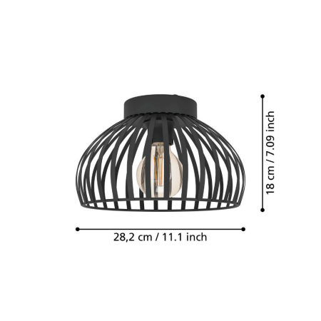 Plafoniera EGLO Mogano 3 900792 E27 1X40W 220-240V,50/60Hz H 180mm x Ø280mm otel negru  IP20 [3]
