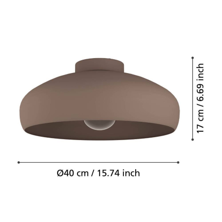 Plafoniera EGLO Mogano 900359 E27 1X60W 220-240V,50/60Hz H 175mm x Ø400mm otel mocha  IP20 [2]