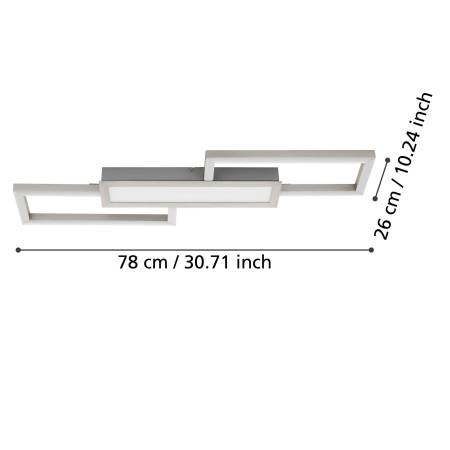 Plafoniera EGLO Monirote 99791 LED 37W 3000-6500K 4450lm 220-240V,50/60Hz L 780mm x l 260mm x H 45mm aluminiu/otel nichel satinat plastic alb IP20 [5]