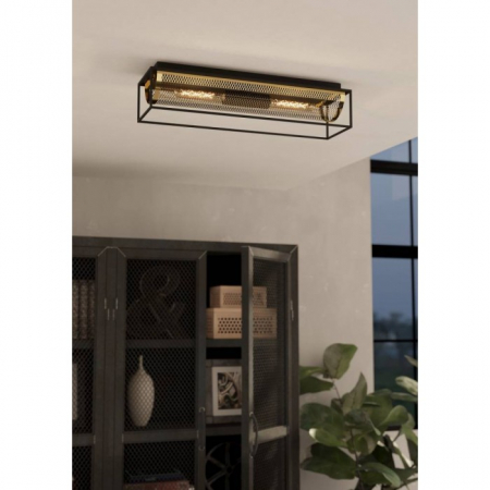 Plafoniera Eglo Nohales, negru, 2XE27, L. 64 cm, 43787 [2]