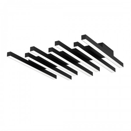 BLACK FRIDAY - Plafoniera Eglo Padulari, negru mat, LED, 26W, 3800 lumeni, telecomanda, 3000-6500K, L.53 cm, 900597