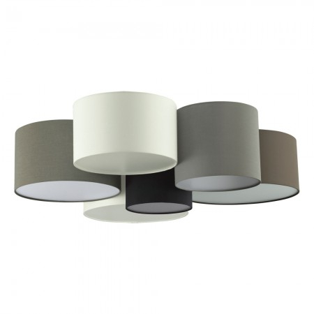 Moderne - Plafoniera Eglo Pastore, abajururi textile in 3 culori, 6XE-27