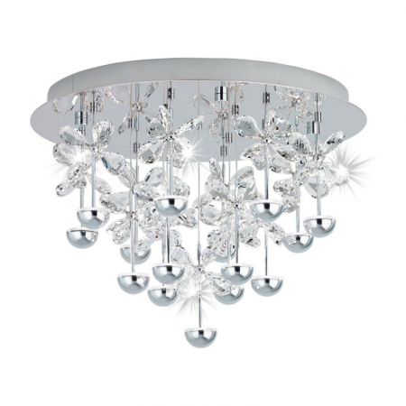EGLO INTERIOR - Plafoniera EGLO PIANOPOLI 39245, LED 15x1.8W 3225lm, 500mm, Crom/Cristal