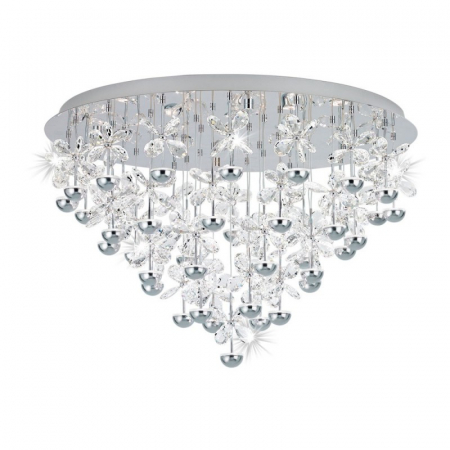 Bucatarie - Plafoniera EGLO PIANOPOLI 39246, LED 43x1.8W 9245lm, 780mm, Crom/Cristal