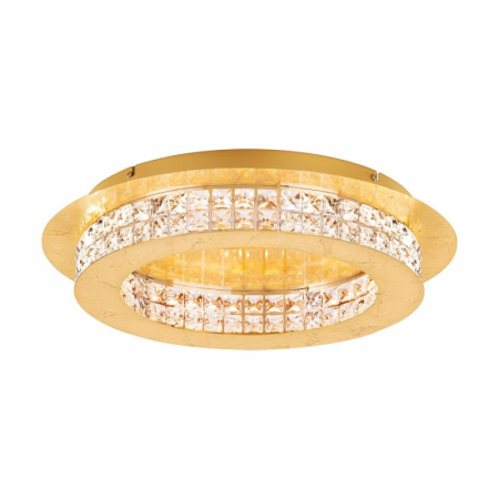 Bucatarie - Plafoniera EGLO Principe, LED, 10x3.2W, 3800 lm, 3000K, Otel, Auriu antichizat/Cristal - 39405