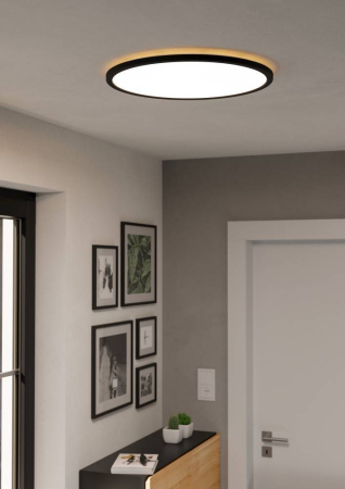 Plafoniera EGLO Rovito 901441 LED 16,8W 2700K, 4000K, 6500K 2900lm 220-240V,50/60Hz H 32mm x Ø500mm plastic negru plastic alb IP44 [1]