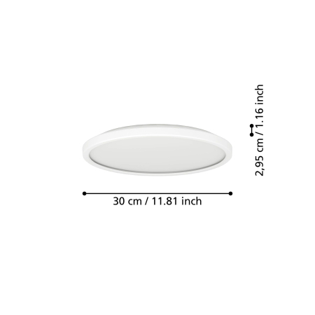 Plafoniera EGLO Rovito 901446 LED 13,9W 2700K, 4000K, 6500K 1750lm 220-240V,50/60Hz H 30mm x Ø300mm plastic alb plastic alb IP44 [5]