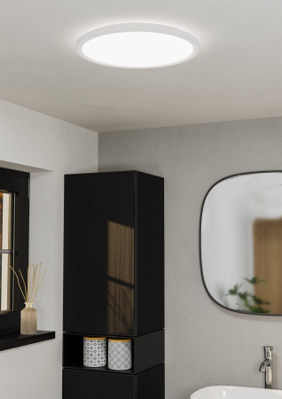 Plafoniera EGLO Rovito 901447 LED 18,5W 2700K, 4000K, 6500K 2300lm 220-240V,50/60Hz H 30mm x Ø389mm plastic alb plastic alb IP44 [7]