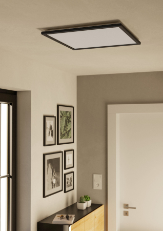 Plafoniera EGLO Rovito-R 901457 LED 17W 2700-6500K 2800lm 220-240V,50/60Hz L 500mm x l 500mm x H 32mm plastic negru plastic alb IP44 [1]