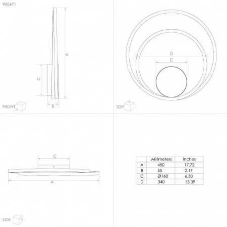 Plafoniera EGLO Ruotale 900471 LED 36W 3000K 4400lm 220-240V,50/60Hz H 55mm x Ø450mm aluminiu/otel negru plastic alb IP20 [1]