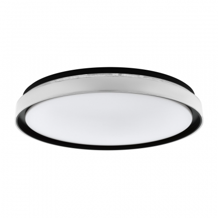 BLACK FRIDAY - Plafoniera EGLO SELUCI 99781, LED 40W, 3872lm, 2700-6500K, Otel, Negru, Plastic, Alb, Transparent