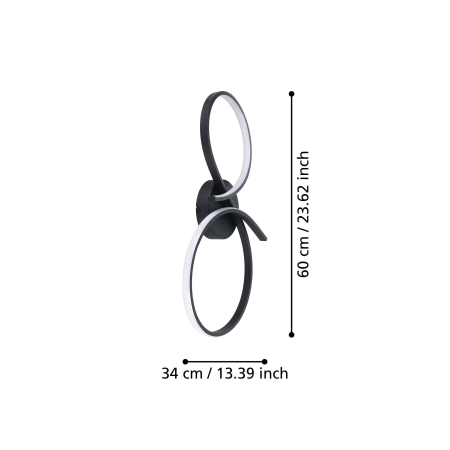 Plafoniera EGLO Serpins 901266 LED 21W 3000K 2500lm 220-240V,50/60Hz L 600mm x l 340mm x H 75mm aluminiu/otel negru plastic alb IP20 [4]