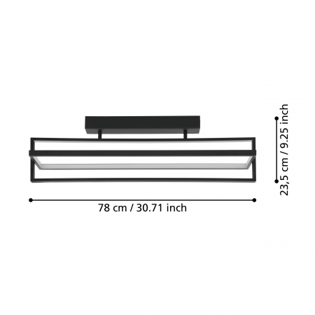 Plafoniera EGLO Siberia LED 34W 3000-6500K 4600lm Otel Negru IP20 [1]