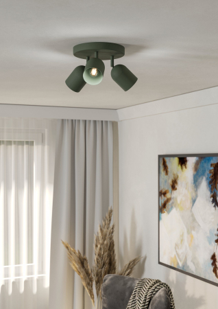Plafoniera EGLO Tilston 44134 E14 3X40W 220-240V,50/60Hz H 210mm x Ø250mm otel verde  IP20 [1]