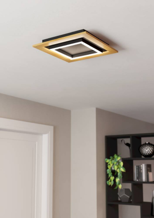 Plafoniera EGLO Tirrenara 900603 LED 4X5,4W 2700-6500K 2600lm 220-240V,50/60Hz L 370mm x l 370mm x H 55mm otel/lemn negru/maro plastic alb IP20 [3]