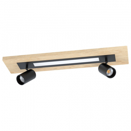 EGLO INTERIOR - Plafoniera EGLO TORRESTRALLE 39748, LED;GU10 1X12W;2X4.5W 1400lm 3000K, Lemn, Alb