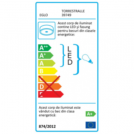 Plafoniera EGLO TORRESTRALLE 39749, LED;GU10 2X12W;3X4.5W 2800lm 3000K, Lemn, Alb [1]