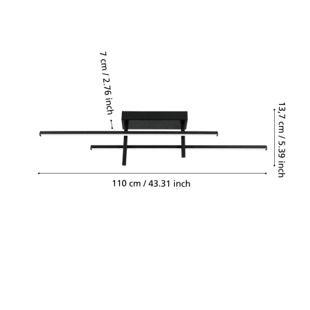 Plafoniera EGLO Trepiliano 901884 LED 20W 3000K 2500lm 220-240V,50/60Hz L 1100mm x l 70mm x H 140mm aluminiu/otel negru plastic alb IP20 [3]