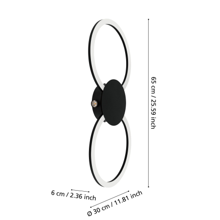 Plafoniera EGLO Venticello 1 902124 LED;LED 20W;0,91W 2700+4000K 2400;135lm 220-240V,50/60Hz L 660mm x l 300mm x H 50mm aluminiu negru plastic alb IP20 [4]