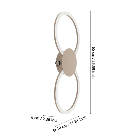 Plafoniera EGLO Venticello 1 902127 LED;LED 20W;0,91W 2700+4000K 2400;135lm 220-240V,50/60Hz L 660mm x l 300mm x H 50mm aluminiu sandy plastic alb IP20 [4]