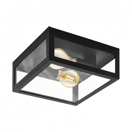 Plafoniere - Plafoniera exterior EGLO ALAMONTE 94832, E27 2x60W, Otel zincat/Negru