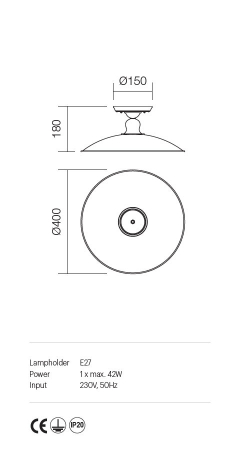 Plafoniera Incanti Lena 02-757 E27 1x42W Metal Black Gold Mat IP20 [1]