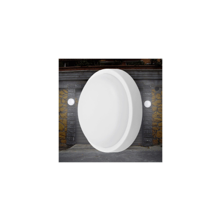 Plafonieră LED 12W 1140 lm IP54, Alb, 3000 K (Alb Cald), Ø170 mm [1]