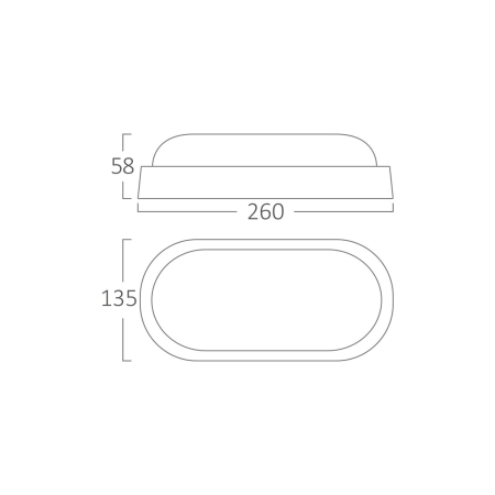 Plafonieră LED 18W 1780 lm IP54, Alb, 6500 K (Alb Rece), 260×135×58 mm [4]