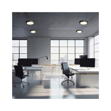 Plafonieră LED 24W 2400lm IP20 Negru Ø300mm – 3-în-1 Temperatură Reglabilă [1]