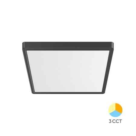 Plafoniere - Plafonieră LED 26W 2640lm IP20 Negru 300x300 mm „3-în-1 Temperatură Reglabilă”