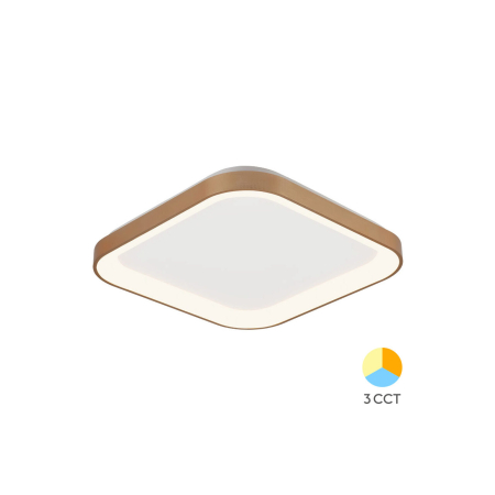Plafoniere - Plafonieră LED 36W 4260lm IP20 Auriu 480x480mm – 3-în-1 Temperatură Reglabilă