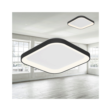 Plafonieră LED 36W 4260lm IP20 Negru 480x480mm – 3-în-1 Temperatură Reglabilă [1]