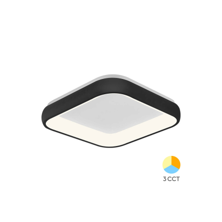 Plafoniere - Plafonieră LED 36W 4260lm IP20 Negru 480x480mm – 3-în-1 Temperatură Reglabilă