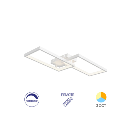 Plafoniere - Plafonieră LED 40W 4400lm IP20 Alb 600x290mm – 3-în-1 Temperatură Reglabilă