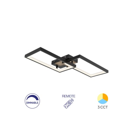 ILUMINAT - Plafonieră LED 40W 4400lm IP20 Negru 600x290mm – 3-în-1 Temperatură Reglabilă