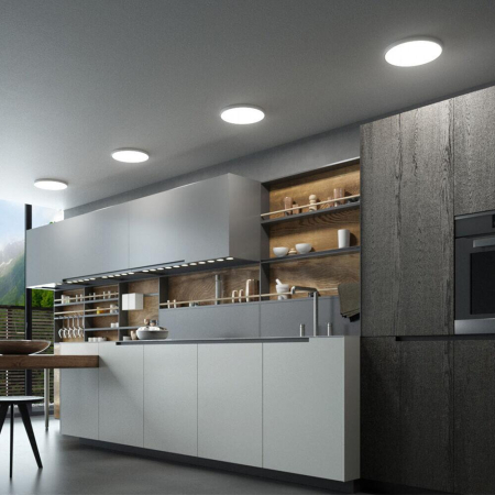 Plafonieră LED 45W 4000lm IP40 Lemn Ø500 mm „3-în-1 Temperatură Reglabilă” [1]