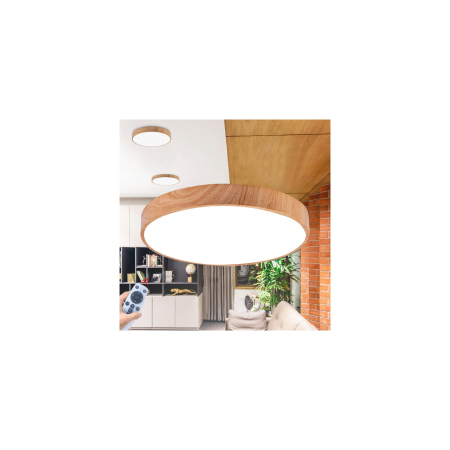 Plafonieră LED 45W 4650lm IP20 Lemn Ø500 mm 3-în-1 Temperatură Reglabilă [1]