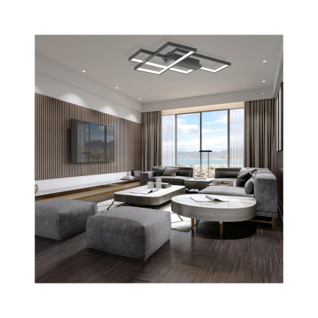 Plafonieră LED 65W 7150lm IP20 Negru 650x470 mm 3-în-1 Temperatură Reglabilă [1]