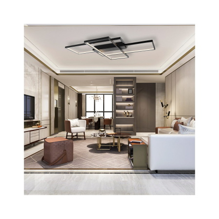 Plafonieră LED 80W 8800lm IP20 Negru 1000x700 mm 3-în-1 Temperatură Reglabilă [1]